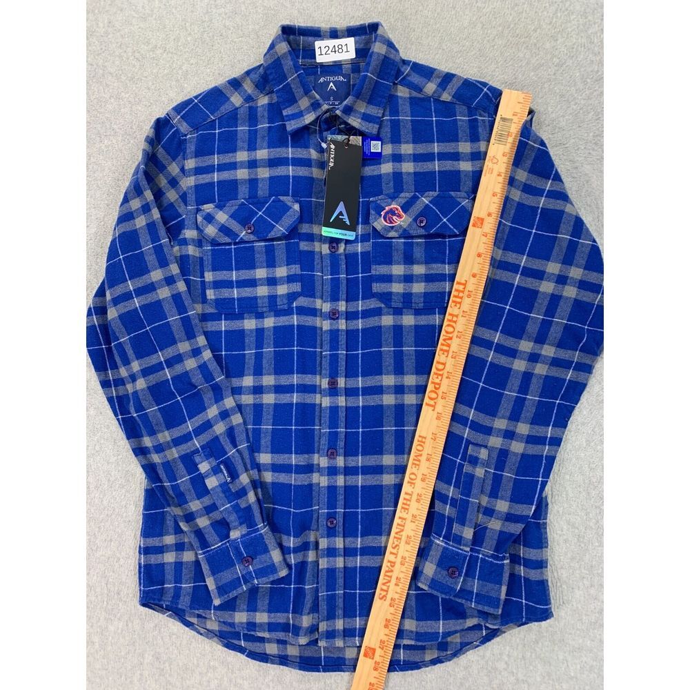 NWT Boise State Broncos Antigua Long Sleeve Button Down Shirt (Men's Small) Blue - Picture 6 of 12